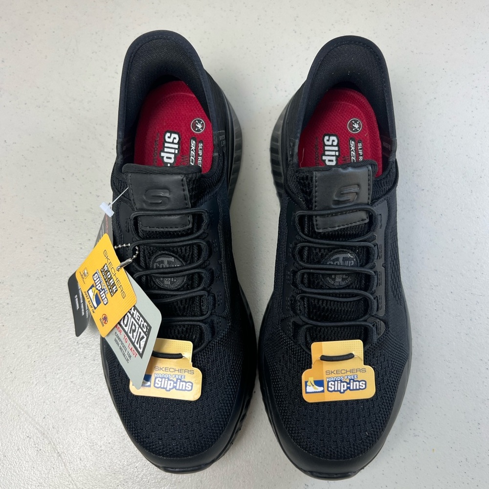 MEN'S SKECHERS WORK 200206 TILIDO FLETCHIT WORK SHOES SIZE 7